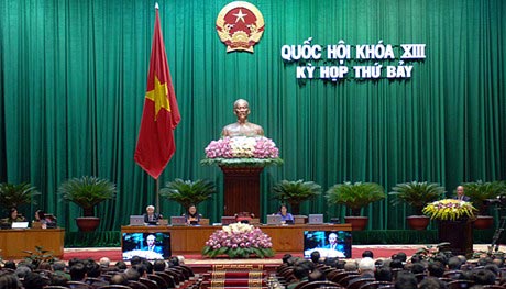 Quang cảnh phiên bế mạc kỳ họp thứ 7, Quốc hội khóa XIII.