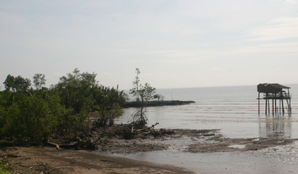 Go Cong breakwater. Photo: Huu Chi