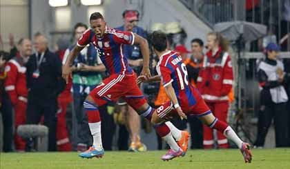 Trung vệ Jerome Boateng (trái) là tác giả bàn thắng duy nhất của trận đấu