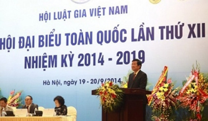 President Truong Tan Sang speaking at the congress of the Vietnam Lawyers Association