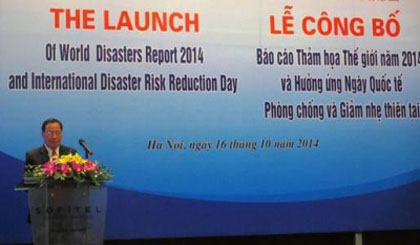 Chairman of the Vietnam Red Cross Society Nguyen Hai Duong speaking at the event (Source: CPV)