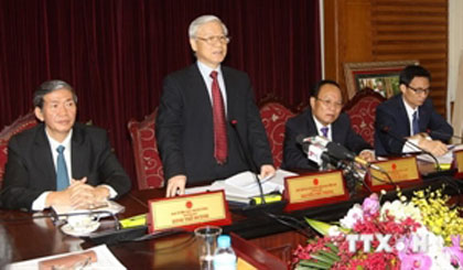 Party General Secretary Nguyen Phu Trong speaks at the event (Photo: VNA)