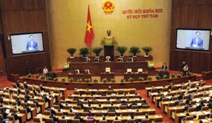 PM Nguyen Tan Dung delivers the Government report at the ongoing eighth session of the 13th National Assembly in Hanoi on October 20. (Image credit: Nhan Dan)