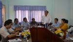 Vice Chairman the Provincial People's Committee Le Van Nghia works with businesses