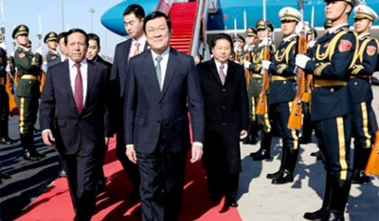  Chủ tịch nước Trương Tấn Sang đến Bắc Kinh.