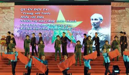 An artistic performance at the Thong Nhat Hall in Ho Chi Minh City