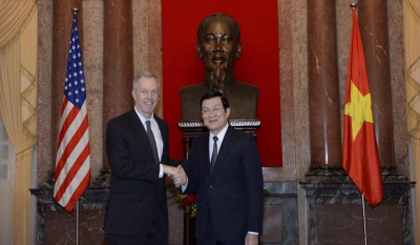 President Truong Tan Sang and US Ambassador Ted Osius