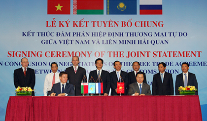 FTA signing ceremony between Vietnam and the Customs Union of Russia- Belarus-Kazakhstan