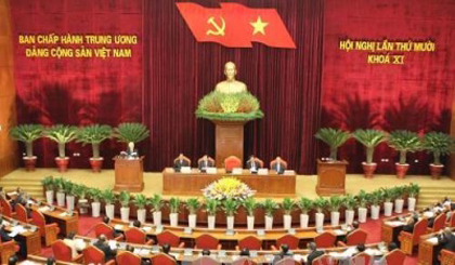 General Secretary Nguyen Phu Trong chairs the meeting. (Credit: VNA)