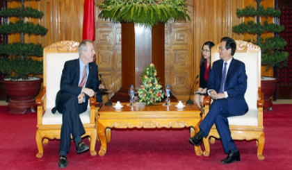 PM Nguyen Tan Dung receives new US Ambassador Theodore Osius in Hanoi on January 7. (Image credit: VGP)