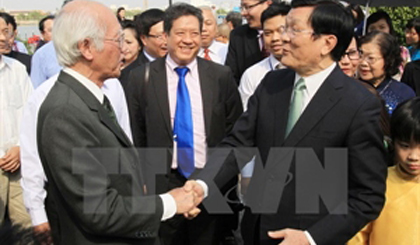 President Truong Tan Sang welcomes expats to Homeland Spring programme (Source: VNA)