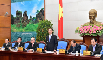 Prime Minister Nguyen Tan Dung speaking at the working session (Source: VGP)