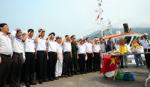 Laying wreaths to commemorate fallen soldiers from Gac Ma Island battle