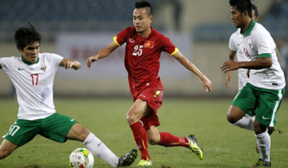 Huy Toan scores to help Vietnam beat Indonesia 1-0. (Credit: VFF)