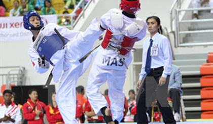 Vietnam’s taekwondo martial artists amassed 46 gold medals at the regional contest (Photo: VNA)