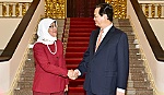 Thủ tướng Nguyễn Tấn Dũng hội kiến Chủ tịch Quốc hội Singapore Halimah Yacob