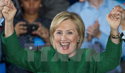 Cựu Ngoại trưởng Mỹ Hillary Clinton. Ảnh: AFP/TTXVN