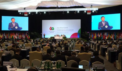 President Truong Tan Sang delivers his speech at the first plenary session of the Asian-African Conference in Indonesia’s capital city of Jakarta on April 22. (Image credit: VOV)