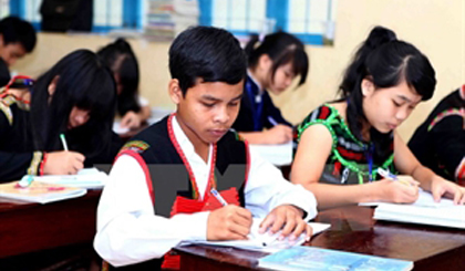 Students at the No Trang Long Boarding School in Dak Lak province (Photo: VNA)