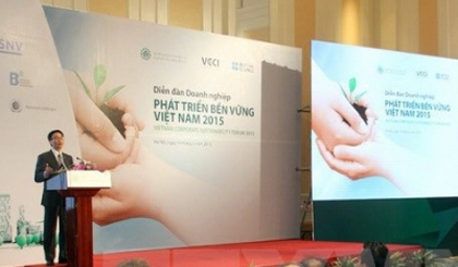 Deputy Prime Minister Vu Duc Dam speaking at the event (Photo: VNA)