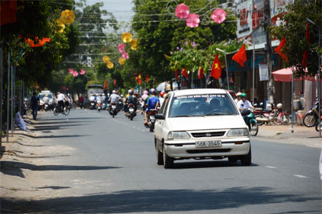 Đường 30-4 trong những ngày lễ kỷ niệm 40 năm giải phóng miền Nam, thống nhất đất nước.