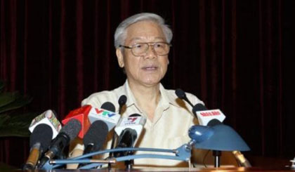 Party General Secretary Nguyen Phu Trong addressing the event (Image credit: VNA)