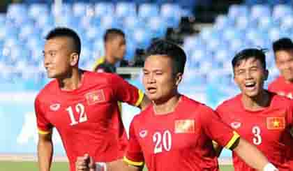 U23 Việt Nam dội mưa gôn vào lưới U23 Brunei - Ảnh: Đức Cường 