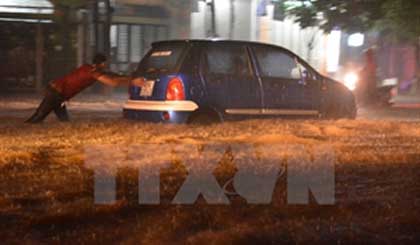 Son La's Truong Chinh street is flooded due to heavy rains (Source: VNA)