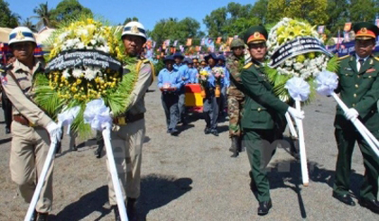 The volunteer soldiers' remains are being taken back to Vietnam. (Credit: VNA)