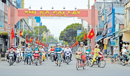 Một góc trung tâm TX. Cai Lậy.