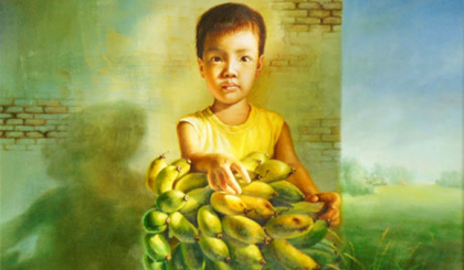 “Gift of grandmother” (Phuc An author, oil painting)