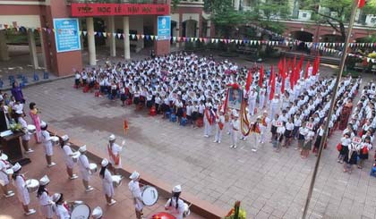 Lễ Khai giảng năm học mới 2014 -2015 của Trường Tiểu học Bạch Mai, quận Hai Bà Trưng, Hà Nội. Ảnh: Anh Tuấn/TTXVN