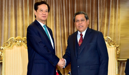 PM Nguyen Tan Dung and Speaker of Malaysia’s House of Representatives Tan Sri Datuk Seri Utama Pandikar Amin bin Haji Mulia (Credit: VGP)