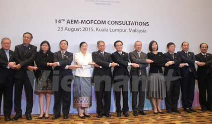 Officials at the AEM-China consultation (Photo: VNA)