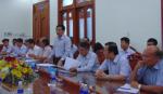 Minister of Information and Communications Nguyen Bac Son works with Tien Giang province