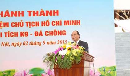 Phó Thủ tướng Nguyễn Xuân Phúc phát biểu tại buổi lễ. Ảnh: VGP/Lê Sơn