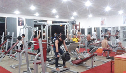 Một buổi tập Gym ở Trung tâm “Sức sống mới” (huyện Chợ Gạo).