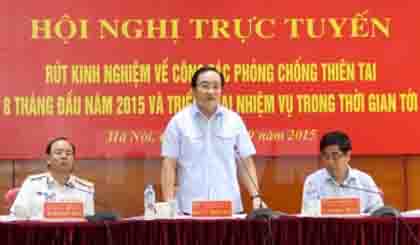 Deputy PM Hoang Trung Hai speaks at the teleconference.