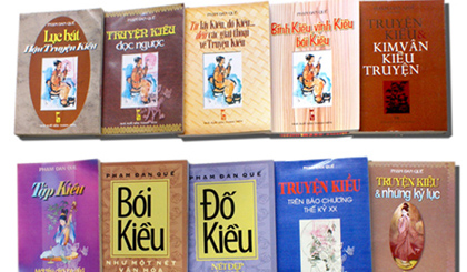 Các công trình nghiên cứu về Truyện Kiều của Nhà nghiên cứu Phạm Đan Quế. Ảnh: Kyluc.vn.