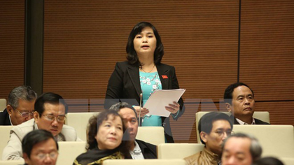 Can Tho deputy Tran Thi Hong Tham expresses opinion (Source: VNA)