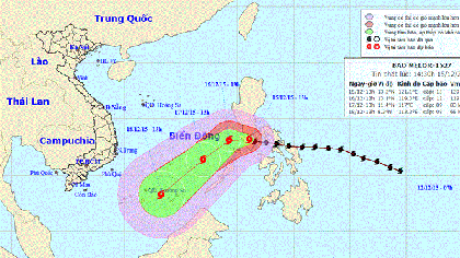 The typhoon's course. (Source: nchmf.gov.vn)