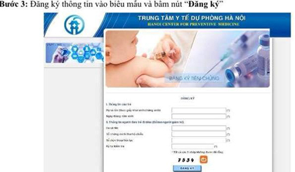 Một bước hướng dẫn người dân đăng ký tiêm vắcxin cho trẻ qua mạng.