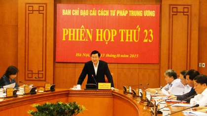 President Truong Tan Sang speaks at the 23rd meeting of the Steering Committee for Judicial Reform (Source: thanhtra.danang.gov.vn)