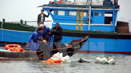 Saving a fisherman in distress (Source: VNA)