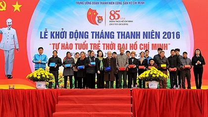 Delegates at the launch of 2016 Youth Month in Vinh Phuc province on February 27. (Credit: Linh Phan/NDO)