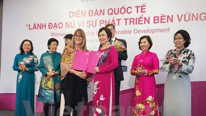 At the International Forum on Women's Leadership for Sustainable Development (Photo: VNA)