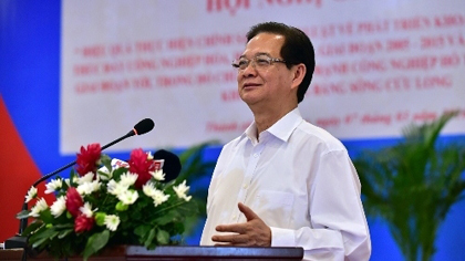 PM Nguyen Tan Dung speaks at the event in Can Tho on March 7. (Credit: VGP)