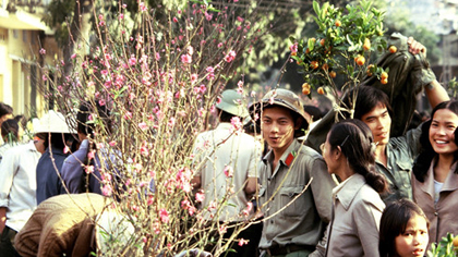 A flower market for Tet (Lunar New Year) in Hanoi