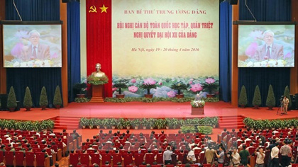 Party General Secretary Nguyen Phu Trong addressing the opening ceremony (Credit: VNA)