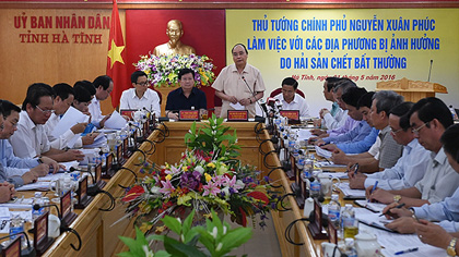 Prime Minister Nguyen Xuan Phuc worked with provincial leaders on the mass fish deaths.